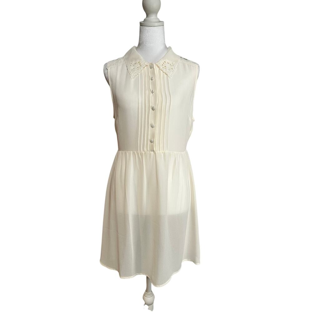 Urban Outfitters Cope ivory chiffon babydoll dress